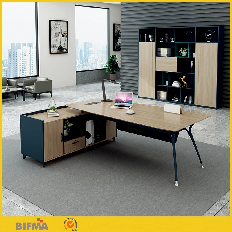 New Design Modern CEO Manager Executive Modern Office Desk with Bookshelf Office Furniture