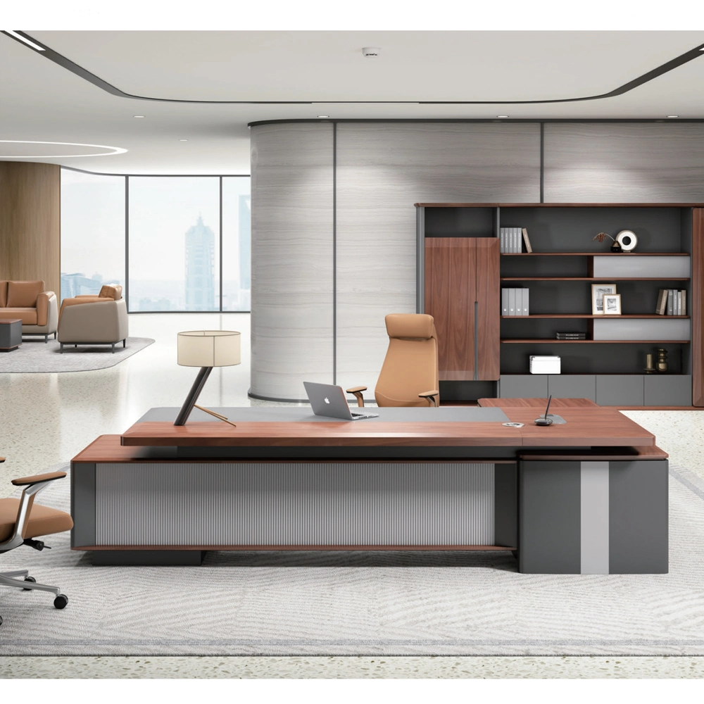 Luxury Modern Wooden Panel L Shape Office Furniture Executive Desk Office Table