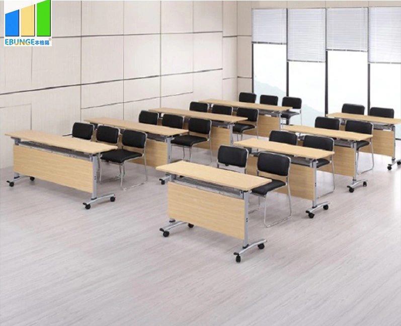 Ebunge Office Meeting Training Folding School Table Folding Desk with Wheels